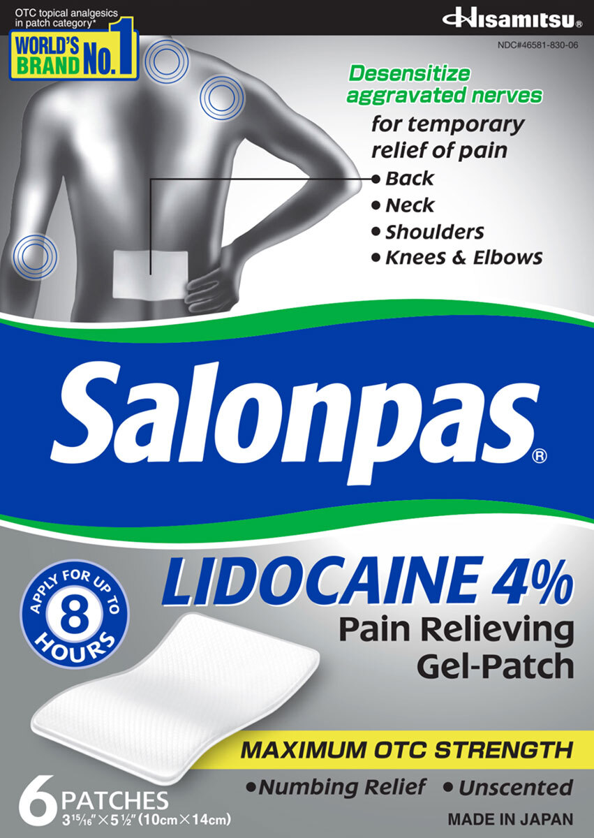 Salonpas — Salonpas Lidocaine 4% Pain Relieving Maximum Strength Gel-Patch 6ct (Pack of 2)