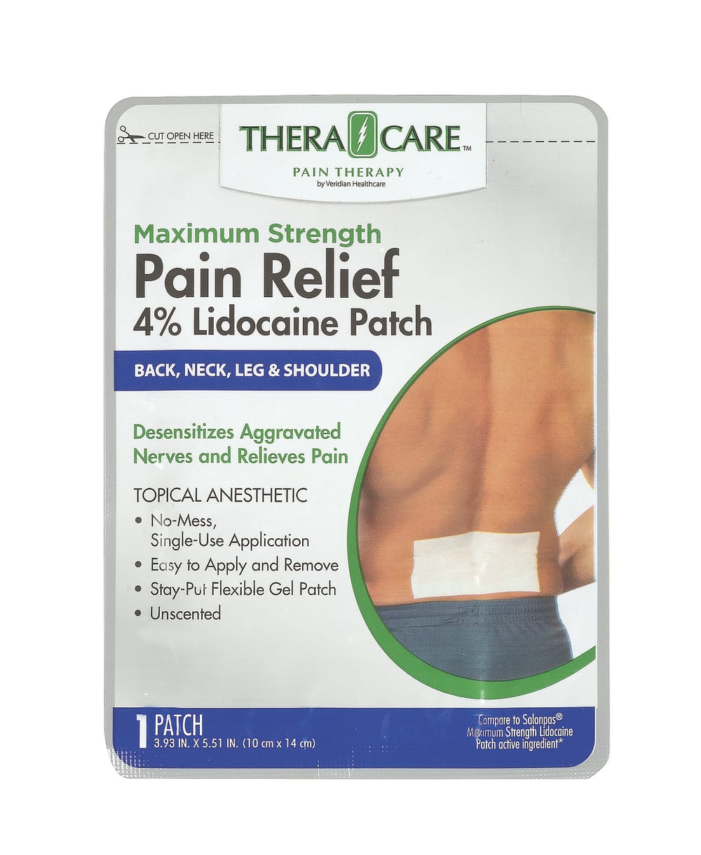 Thera|Care — Thera|Care Pain Relief Patch — 4% Lidocaine, 3.9" x 5.5", 5-Count Box