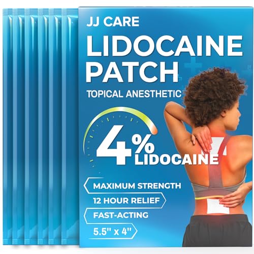 JJ CARE — JJ CARE Lidocaine Patches (Pack of 30), 4" x 5.5", Lidocaine 4% Maximum Strength Back Pain Relief Patches