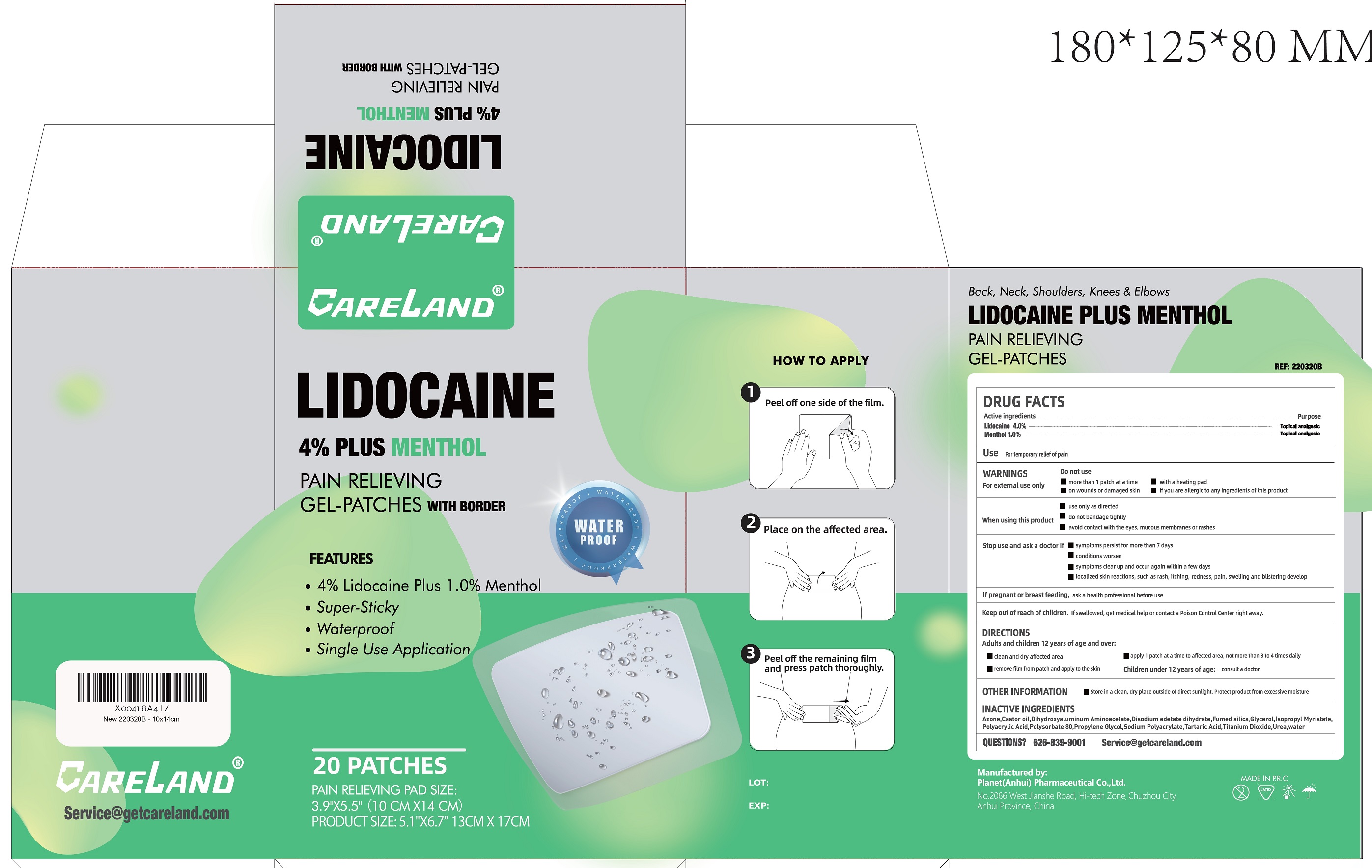 CARELAND — CARELAND 4% Lidocaine Patches Plus 1% Menthol 30 Pack Pain Relief Patches Maximum Strength lidocaine, Back Pain Relief Products, for Neck Knee Joint Pain Nerve Shoulder Pain Relief